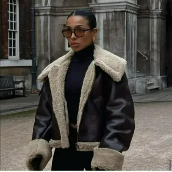 ZARA FAUX FUR DOUBLE FACED JACKET - Picture 5 of 13